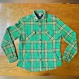 All-Son- Green/Black Plaid Wool Blend Shirt Jacket Men’s Medium EUC!